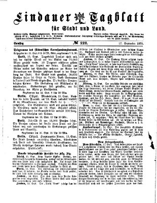 Lindauer Tagblatt für Stadt und Land Samstag 17. September 1870