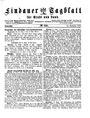 Lindauer Tagblatt für Stadt und Land Donnerstag 22. September 1870