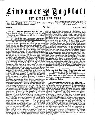 Lindauer Tagblatt für Stadt und Land Sonntag 9. Oktober 1870