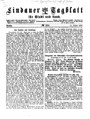 Lindauer Tagblatt für Stadt und Land Samstag 29. Oktober 1870