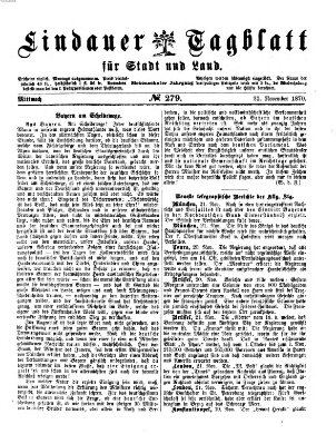 Lindauer Tagblatt für Stadt und Land Mittwoch 23. November 1870