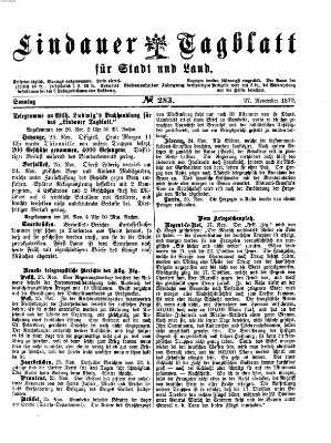 Lindauer Tagblatt für Stadt und Land Sonntag 27. November 1870