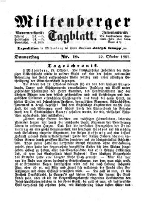 Miltenberger Tagblatt Donnerstag 22. Oktober 1863