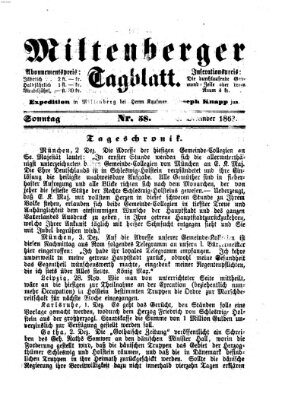 Miltenberger Tagblatt Sonntag 6. Dezember 1863