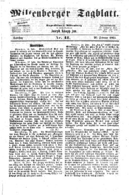 Miltenberger Tagblatt Samstag 20. Februar 1864