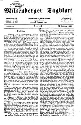 Miltenberger Tagblatt Donnerstag 25. Februar 1864