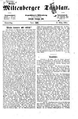 Miltenberger Tagblatt Donnerstag 3. März 1864