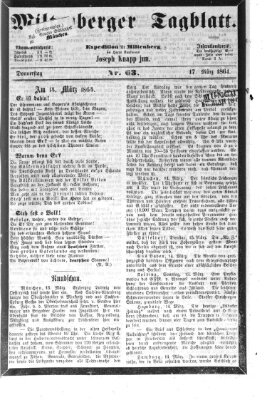 Miltenberger Tagblatt Donnerstag 17. März 1864