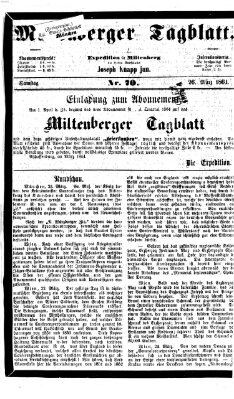 Miltenberger Tagblatt Samstag 26. März 1864