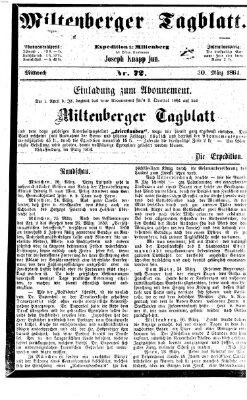 Miltenberger Tagblatt Mittwoch 30. März 1864