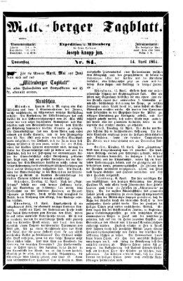 Miltenberger Tagblatt Donnerstag 14. April 1864