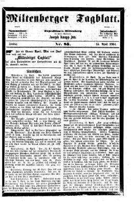 Miltenberger Tagblatt Freitag 15. April 1864