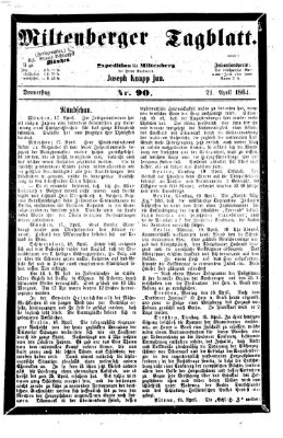 Miltenberger Tagblatt Donnerstag 21. April 1864