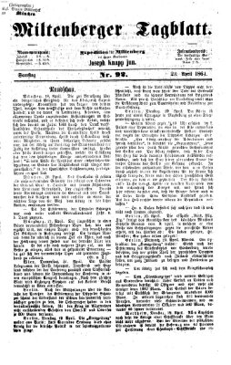 Miltenberger Tagblatt Samstag 23. April 1864