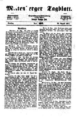 Miltenberger Tagblatt Dienstag 30. August 1864