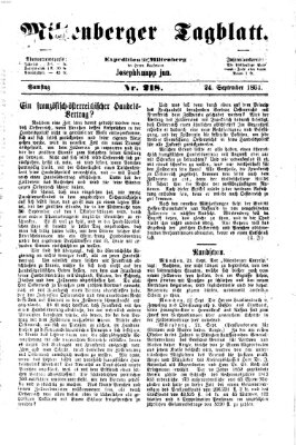 Miltenberger Tagblatt Samstag 24. September 1864