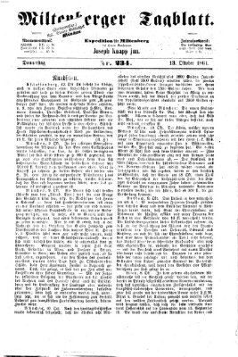 Miltenberger Tagblatt Donnerstag 13. Oktober 1864