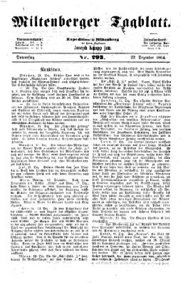 Miltenberger Tagblatt Donnerstag 22. Dezember 1864