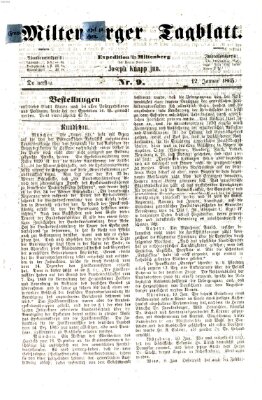 Miltenberger Tagblatt Donnerstag 12. Januar 1865