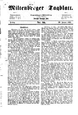 Miltenberger Tagblatt Freitag 20. Januar 1865