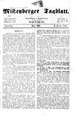 Miltenberger Tagblatt Donnerstag 9. Februar 1865