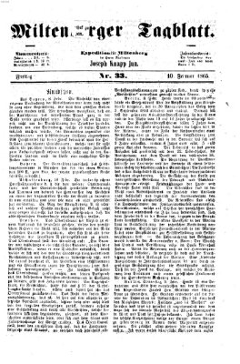 Miltenberger Tagblatt Freitag 10. Februar 1865