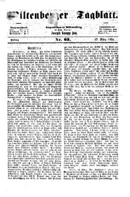 Miltenberger Tagblatt Freitag 17. März 1865