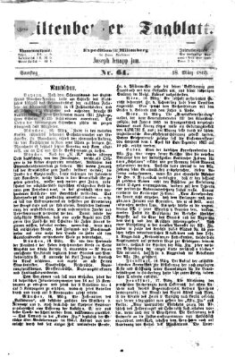 Miltenberger Tagblatt Samstag 18. März 1865