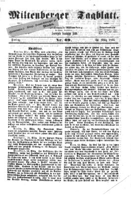 Miltenberger Tagblatt Freitag 24. März 1865