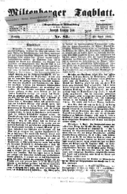 Miltenberger Tagblatt Montag 10. April 1865