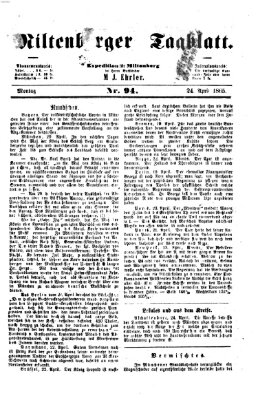 Miltenberger Tagblatt Montag 24. April 1865