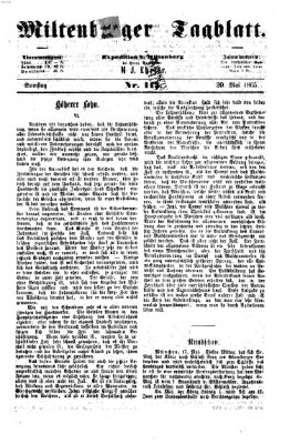 Miltenberger Tagblatt Samstag 20. Mai 1865