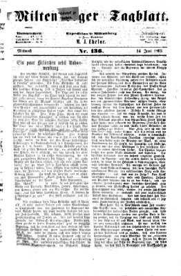 Miltenberger Tagblatt Mittwoch 14. Juni 1865