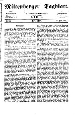 Miltenberger Tagblatt Freitag 16. Juni 1865