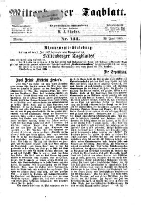 Miltenberger Tagblatt Montag 26. Juni 1865