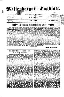 Miltenberger Tagblatt Sonntag 27. August 1865