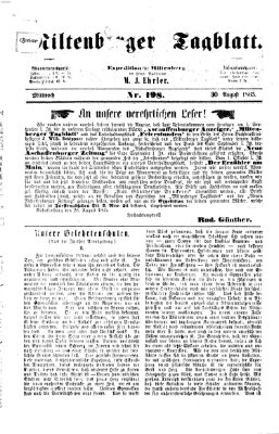 Miltenberger Tagblatt Mittwoch 30. August 1865