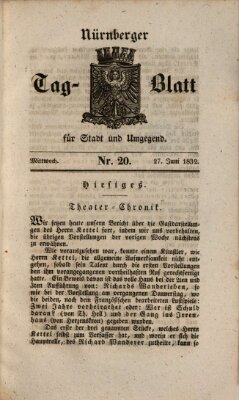 Nürnberger Tag-Blatt für Stadt und Umgegend Mittwoch 27. Juni 1832