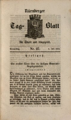 Nürnberger Tag-Blatt für Stadt und Umgegend Donnerstag 5. Juli 1832