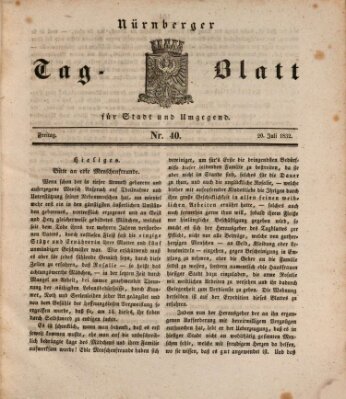 Nürnberger Tag-Blatt für Stadt und Umgegend Freitag 20. Juli 1832