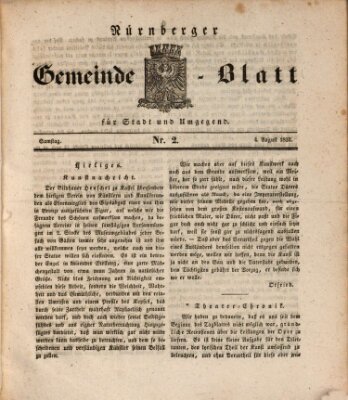 Nürnberger Tag-Blatt für Stadt und Umgegend Samstag 4. August 1832