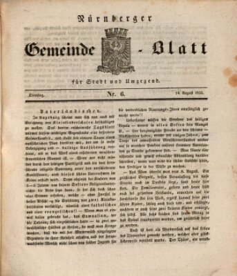 Nürnberger Tag-Blatt für Stadt und Umgegend Dienstag 14. August 1832