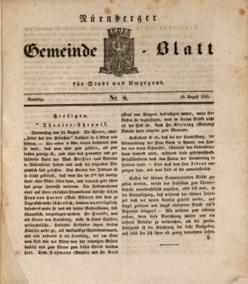 Nürnberger Tag-Blatt für Stadt und Umgegend Samstag 18. August 1832