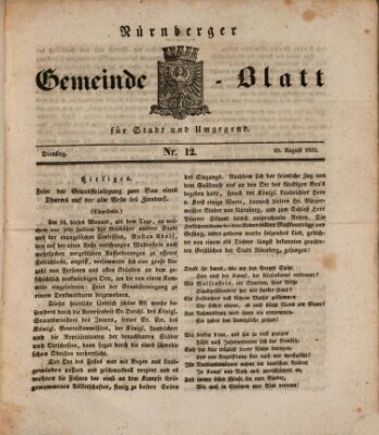 Nürnberger Tag-Blatt für Stadt und Umgegend Dienstag 28. August 1832