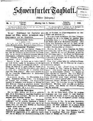 Schweinfurter Tagblatt Montag 5. Januar 1863