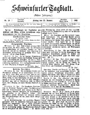 Schweinfurter Tagblatt Freitag 23. Januar 1863