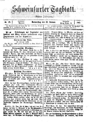 Schweinfurter Tagblatt Donnerstag 29. Januar 1863