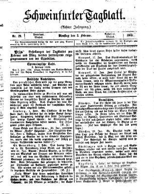 Schweinfurter Tagblatt Dienstag 3. Februar 1863