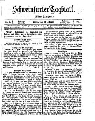 Schweinfurter Tagblatt Dienstag 10. Februar 1863