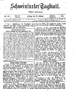 Schweinfurter Tagblatt Freitag 20. Februar 1863